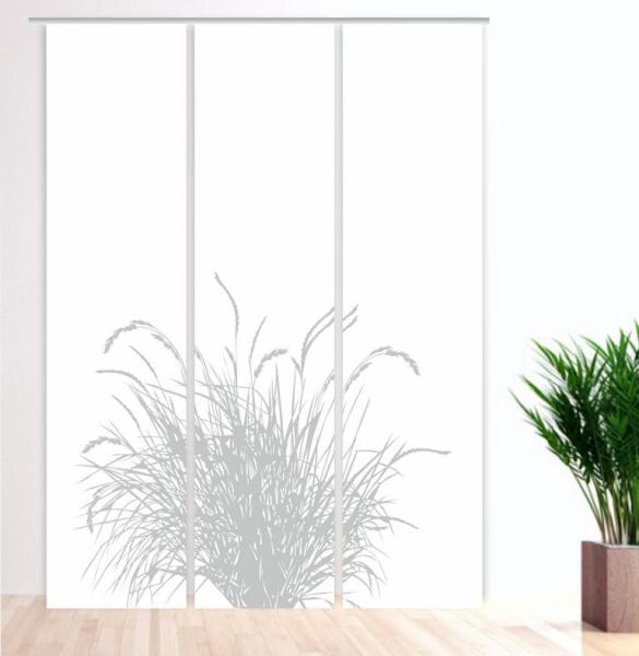 Reed 24 - lichtgrau blanco Flächenvorhang - 3teiliges Set Flächenvorhang 3er Set, Schiebegardine, Schiebegardinen, blickdicht, Flächenvorhang blickdicht, Schiebevorhang,
